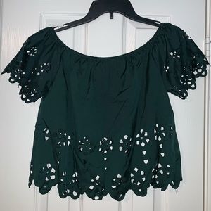 Shein Emerald crop top blouse